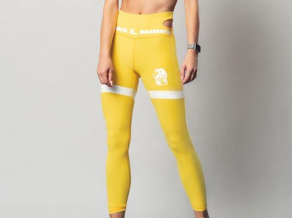 yellow neon color Leggings effect leather – Swimwear and